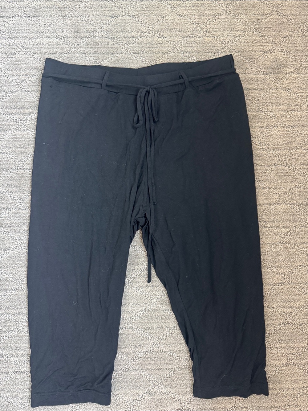 Princess Polly Black Capri Drawstring Joggers